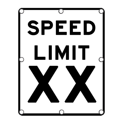Solar Powered Flashing LED Speed Limit Sign